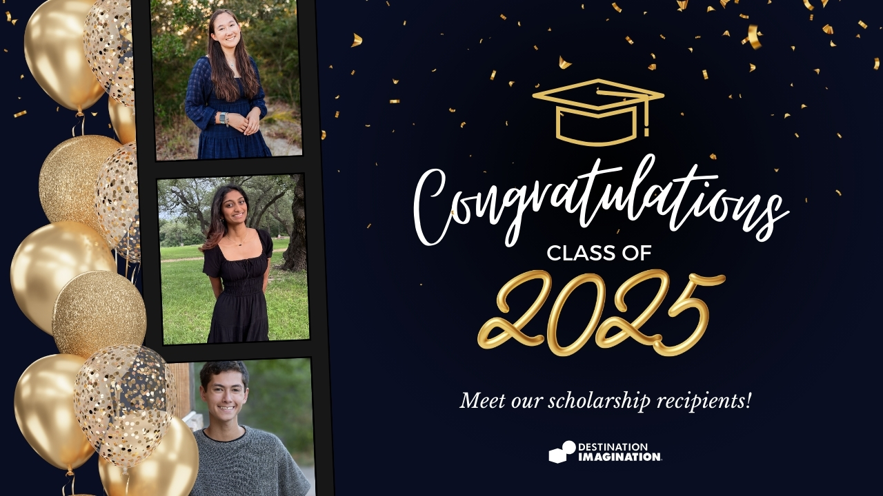 Images of 3 DI scholarship winners. Text says, "Congratulations Class of 2025"