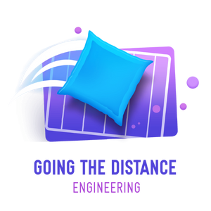 Going the Distance Challenge Logo: a beanbag is being tossed