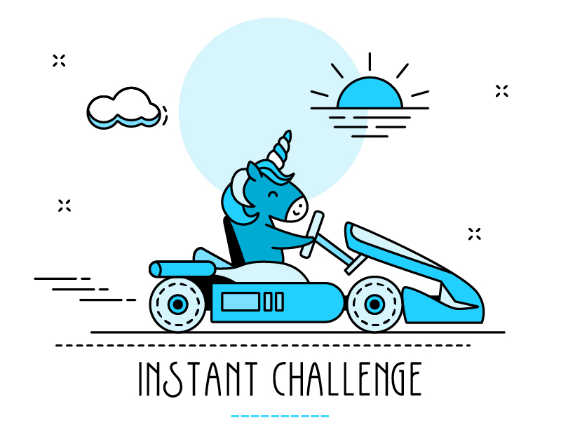 24-25 Instant Challenge Icon - Unicorn Driving a Race Car