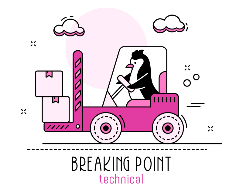 24-25 Technical - Breaking Point icon of penguin driving a forklift