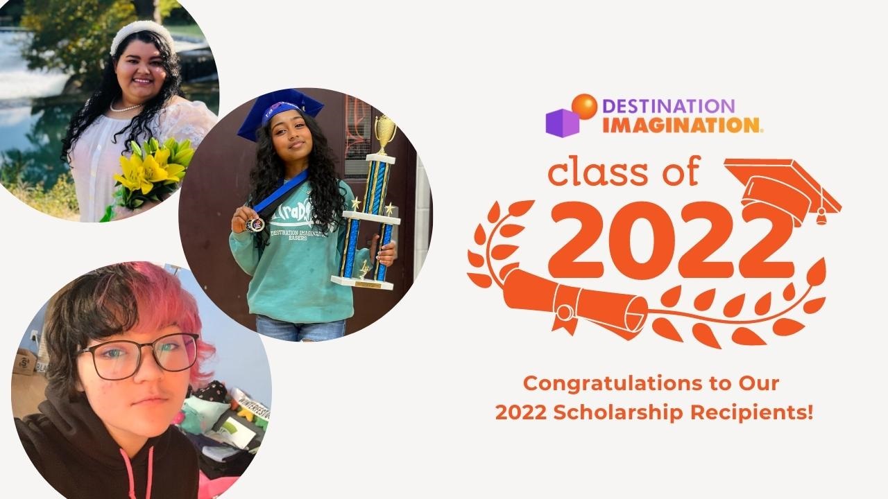 Congrats to our 2022 Scholarship Recipients. Photos of the three DI students who are this year's award winners.