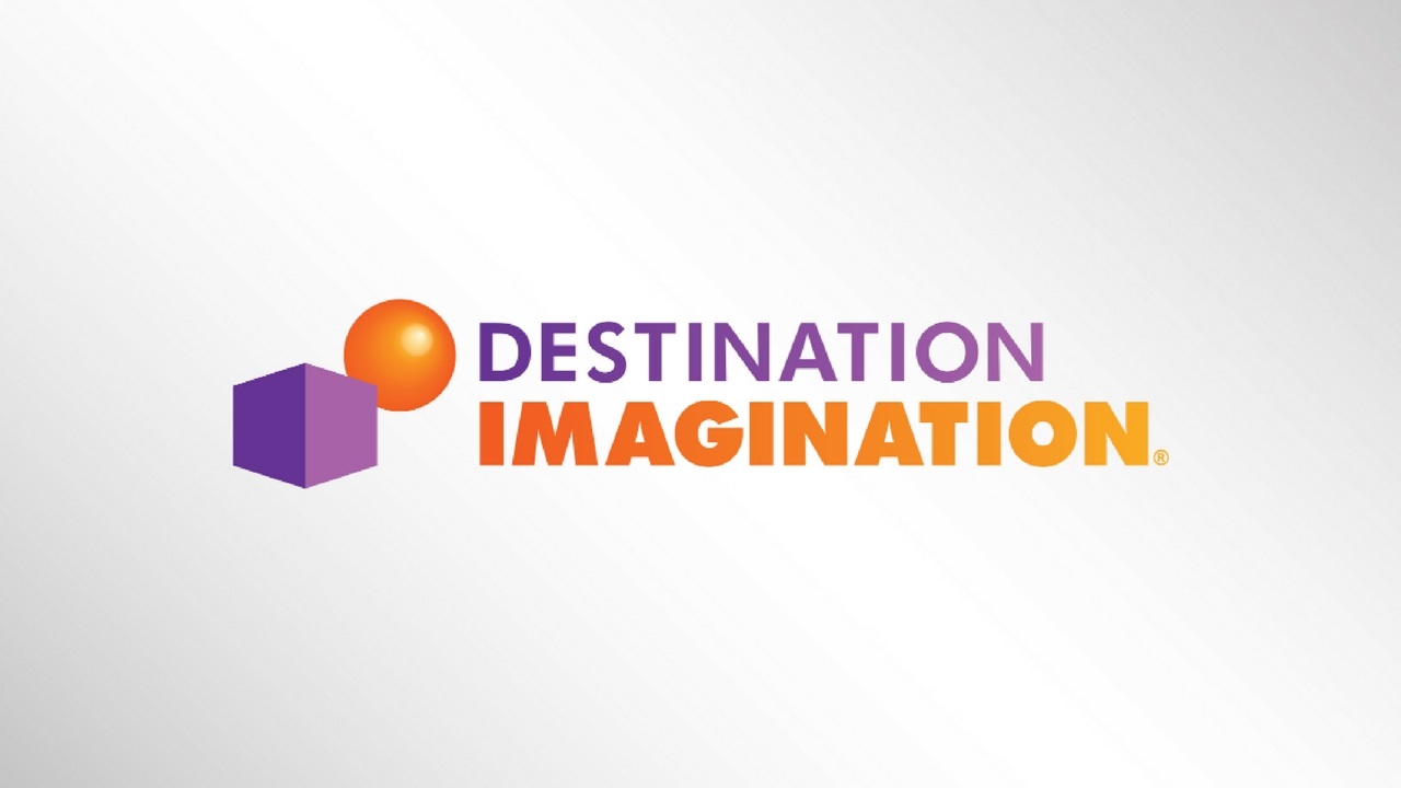 An image of the Destination Imagination logo, which is a purple box and an orange ball.