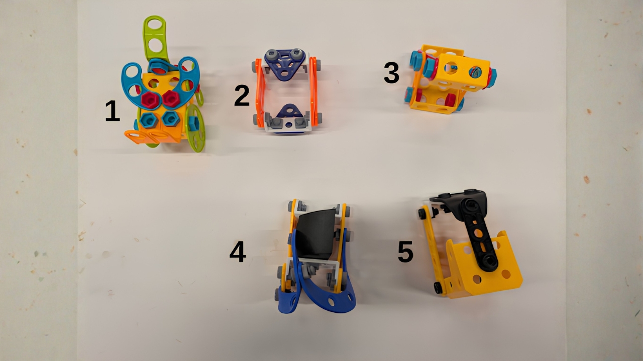 Robot objects on white background