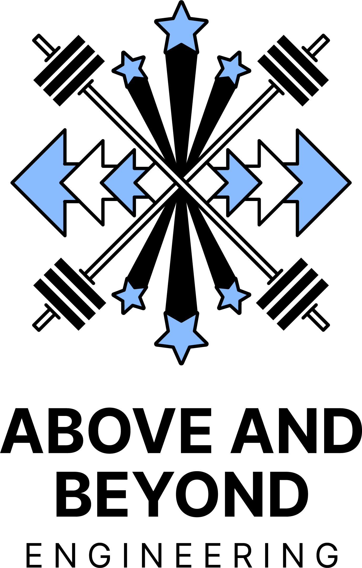 Engineering Above and Beyond Icon with weights and arrows