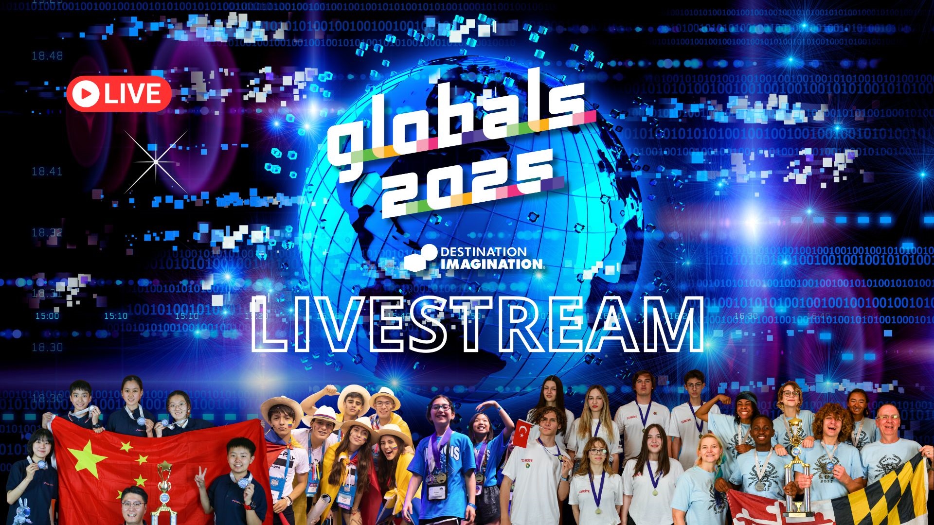 Images of Global Finals teams celebrating. Text says "Global Finals Livestream"